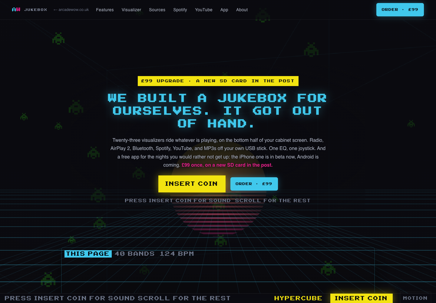 AWOW Jukebox product launch website